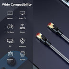 Cat 8 Ethernet Cable 16 ft, 40Gbps 2000Mhz High Speed Gigabit LAN Internet Cables,RJ45 Patch Cord Braided Round S/FTP Network Cable,for Smart Home,Office,Gaming,Modem, Router
