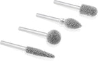 Kutzall 4-Piece Rotary Burr Kit - 1⁄8" Shaft, Coarse - Wood Carving Bits for Dremel, Foredom, Ryobi, DeWalt, Milwaukee Tools - Structured Tungsten Carbide