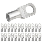 SELTERM 25pcs 4 AWG 3/8" Stud (Wide Pad) Marine Grade Tinned Copper Battery Cable Lugs, 4 Guage Ring Terminals,UL Wire Lugs Electrical Battery Cable Ends,Tinned Copper Lugs Battery Terminal Connectors
