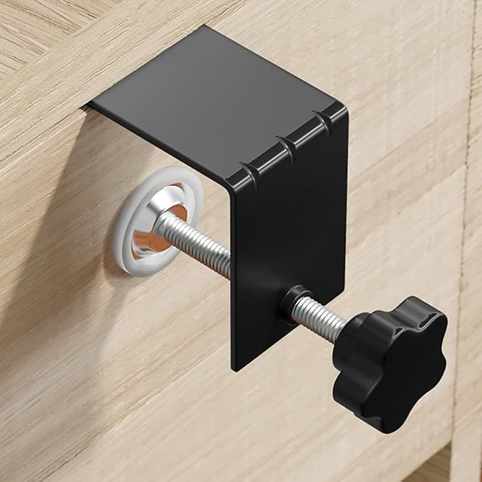Drawer Front Installation Clamps, Cold-Rolled C Clamps for Woodworking, Door Installation Tools and Cabinet Tools with Protective Pads (4 Pcs)