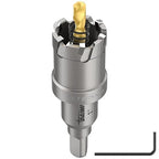 DAIMIT Hole Saw for Metal - Tungsten Carbide Tipped 1" Inch(25.5mm) Hole Cutter with Pilot Drill Bits for Stainless Steel, Iron, Copper, Brass - Heave Duty Hole Saw for High Precision Cutting