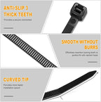 1200pcs Black Cable Zip Ties 12 Inch, Heavy Duty Plastic Nylon Tie Wraps with 50lb Tensile Strength for Indoor & Outdoor
