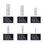Nilight 100PCS Non Insulated Butt Connectors Kit AWG 24-8 Uninsulated Crimp Butt Connectors Pure Copper Tin Coated Crimp Terminals for Motorcycle Motorbike Car Truck Boats