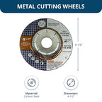 Benchmark Abrasives Grinder Cut Off Wheels 4 1/2 Inch for Pipeline Cutting - Thin Type 1 Angle Grinder Cutting Disc for Metal, Steel - with 7/8" Arbor Hole, Grinder Cutting Wheel - 25 Pack
