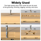 FivePears Down Cut Spiral Router Bit for CNC, 1/4 inch Cutting Diameter and 1-1/4 inch Cutting Length 1/4 inch Shank Carbide End Mill Router Bit for Wood Carving Engraving Grinding Grooving