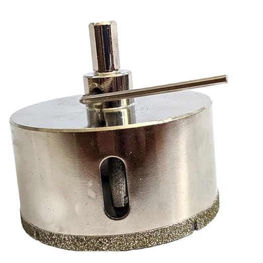 Drilax 3" Diamond Hole Saw | 1.5" Cutting Depth | Removable Pilot Pin & Triangular 3/8" Shank | Wet Drilling for Ceramic, Porcelain, Tile, Quartz, Granite, Marble | Large Drain & Vent Holes