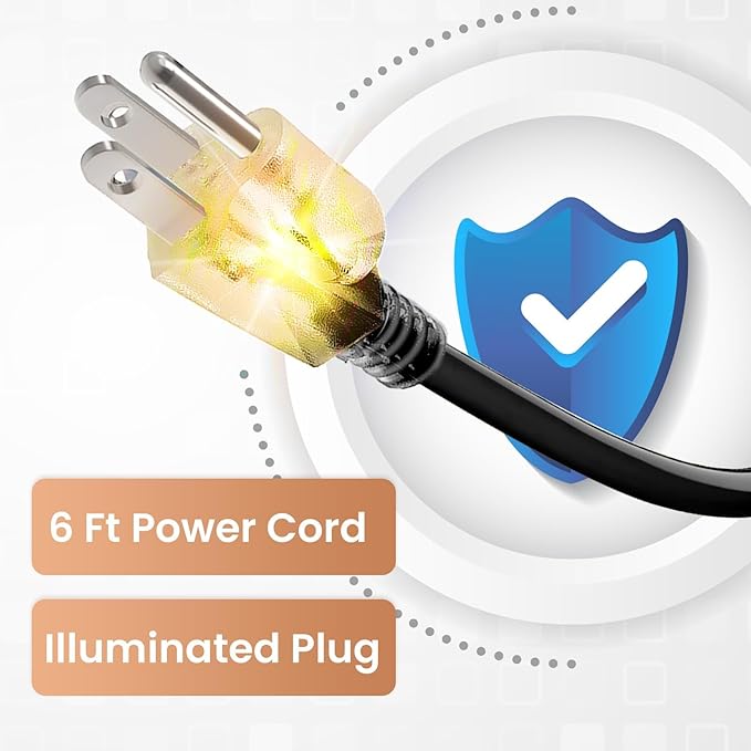 3 FT Heat Tape for Water Pipes Freeze Protection with Thermostat, Electric Heat Trace Pipe Heating Cable Energy-Saving 120V 7W/FT