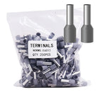Fidioto AWG10 Wire Ferrules Terminals, 250pcs AWG10 Terminal Connector Wire Insulated Cord Pin Ends Terminals for Electric, Industrial, Chemical Industry, Power Control System, etc.