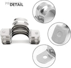 16Pcs 1-9/16 Inch Stainless Steel Conduit Clamps, Two Hole Strap U Bracket Rigid Pipe Strap Metal U Clamp Conduit Strap Tension Clips U-tube Clamp Heavy Duty