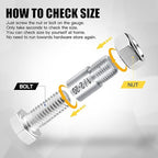 Nut and Bolt Thread Gauge - 44 PCS Nut and Bolt Checkers Individually Housed in Case (21 Metric & 23 Inch) Specially Suitable for Size Check on Tricky and Narrow Area