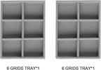 Frebeauty Small Jewelry Tray Set,Stackable Velvet Jewelry Organizer Tray,Mini Jewelry Drawer Organizer,Drawer Inserts,4.92 x 3.74 x 0.9 Inches,6 Grid Earring Organizer for Women(Set 2,Grey)