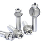 5Pcs Edging Fluting Bits Set,1/2" Shank, Concave Sunk Bead Router Bits Radius R4mm,R5mm,R5mm,R11.3mm,and R13.6mm,Bearing Guided Decorative Edge Bits for Wood Profiling,Molding