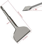 3-inch SDS Plus Chisel, Cranked Angled Bent Tile Removal Chisel for Tile, Laminate Floor, Wall Moldings, Compatible with SDS-Plus Tools (3" Wide ×6.5“ Long）