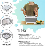 Collapsible Wash Basin for Baby Bottles - 2.4 Gallons Portable Wash Bin for RV Camping Sink, Space-Saving Dish Tub (Gray)