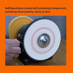 Cotton Buffing Wheel Kit 6 inch. for Bench Grinding Wheel Polishing Machines. Polishes Jewelry, Glass, Tools and More. 1/2 inch Arbor