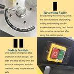 3in1 Electric Hydraulic Busbar Processor Busbar Bender 8" Cutter/Bender/Hole Puncher Cutting Punching Bending Machine for Copper, Aluminum for Iron, Copper, Aluminum 110V