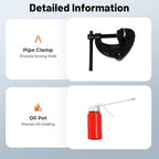 2300W Electric Pipe Threader Kit, Portable Pipe Cutter 6-Die Set (1/2" to 2") Heavy-Duty Hand-Held Power Drive Pipe Threader Machine Kit with Carrying Case for Steel/PVC/Conduit Piping, 26RPM
