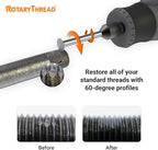 Repair Kits - Faster & Easier to Chase, Restore & Clean Internal or External Threads, All in One Universal Thread Files Set, Inch, Metric, Grooves, Glands, ACME, Buttress Thread