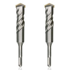 2-Piece 1" SDS Plus Drill Bits Rotary Hammer Drill Bit Set, Carbide Tipped for Drilling Concrete Cement Porcelain Tiles Ceramic Pots Stone Brick, Diameter 25mm, 160mm Long, SDS Plus Shank.