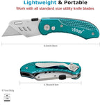 Vickay Box Cutter Knife Utility Knife with 5 SK5 Quick Change Blades, Safety Axis Lock Design Razor Knife, Lightweight Aluminum Body Belt Clip for Office