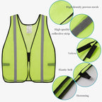 SIFE 10 Pack High Visibility Reflective Safety Vest,Made from Breathable and Neon Yellow Mesh Fabric,light weight for Man and Woman(Yellow-Grey, 10 pack)
