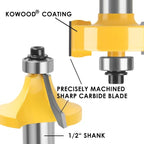 KOWOOD Router Bits Sets 35B Pieces, Tungsten Carbide Router Bits 1/2 Inch Shank with Aluminum Storage Case, T Shape Wood Milling Cutter for Woodworking
