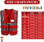 Red work vest mesh