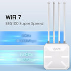 WAVLINK WiFi 7 BE5100 Outdoor WiFi Extender, Dual Band Long-Range Outdoor WiFi Repeater|Access Point|Mesh Router, POE Powered | IP67 Waterproof | 4 x 8dBi Antennas, 2.5 Gbps Ethernet, Up to 2800 sq.ft