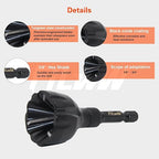 Deburring External Chamfer Tool, 1/8”-3/4”Sharp Tungsten Carbide Blades Deburring Hex Shank Drill Bit for Metal Rod Bolt Pipe 3D Printing PVC