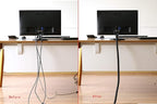 Alex Tech 6.6ft - 1.5 inch Cord Protector Wire Loom Tubing Cable Sleeve Split Sleeving for USB Cable Power Cord Audio Video Cable - Protect Cat from Chewing Cords - Black