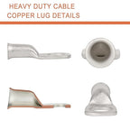 4 Pack 6 AWG 3/8 & 6 AWG 5/16 Lugs Tinned Copper Terminal,Marine Battery Welding Lugs Terminal Connectors with 8 Pieces Ratio 3:1 Dual Wall Adhesive Heat Shrink