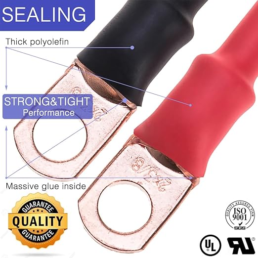 4 FT Diameter 1-1/2 Inch 1.5 in 3:1 Heat Shrink Tubing Dual Wall Adhesive Lined Marine Grade Electrical Cable Heat-Shrink Insulation Wrap Tube Black