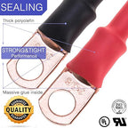 20 FT Diameter 1/4 Inch 3:1 Heat Shrink Tubing Dual Wall Adhesive Lined Marine Grade Electrical Cable Heat-Shrink Insulation Wrap Tube(Black-10Ft, Red-10Ft)