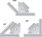 HARFINGTON 2pcs Welding Magnets 154.32 lbs Magnetic Welding Clamp Holder Galvanized Iron Arrow-Shaped Tool 45, 90, 135 Degree with Center Hole for Fixed Angles, Silver Tone