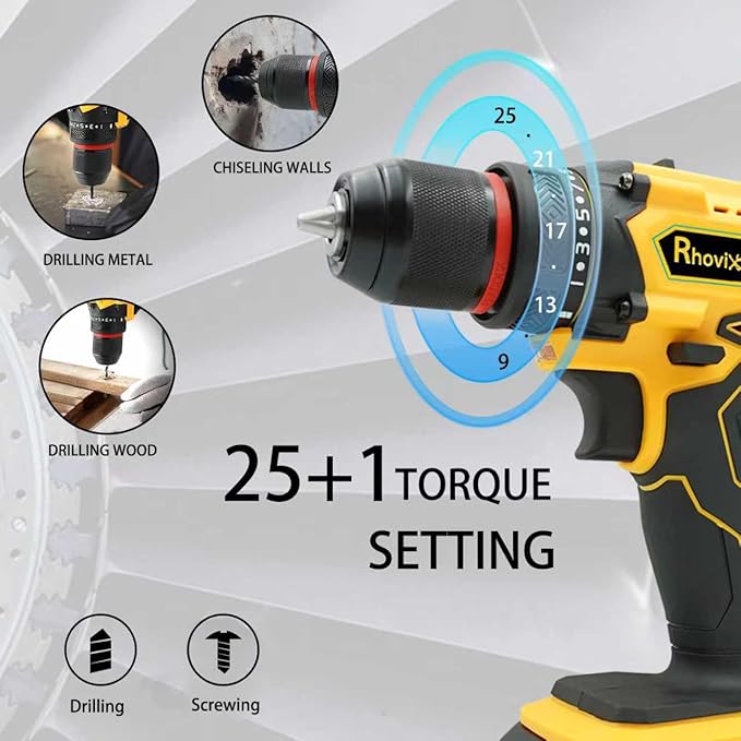 20V Cordless Drill, Electric Power Drill, 2 Variable Speed, Compatible with Ma kita battery, Tool Only (No Battery and Charger Included)
