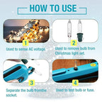 allsun Christmas Light Tester with Bulb Remover & Fuse Tester,Non-Contact Voltage Detector for Holiday Lights, Fuses, Bulbs, AC Power Tester (12V-600V),Light Repairing Tool Not LEDs
