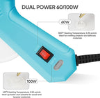 ROMECH Full Size Hot Glue Gun with 60/100W Dual Power and 21 Hot Glue Sticks (7/16"), Fast Preheating Heavy Duty Industrial Gluegun with Storage Case for Crafting, DIY and Repairs (Cyan)