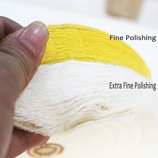 6 Inch Extra Thick Cotton Buffing Wheel,55 Ply Abrasive Cloth Fine Polishing wheel with 5/8 Inch Arbor Hole for Bench Grinder(Yellow)
