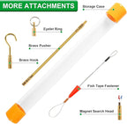 32.5FT Fiberglass Running Electrical Wire Cable Glow Rods Wire Pulling, Fish Tape Set with Accessories, Green