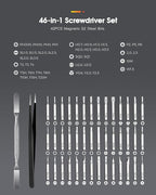 Kingsdun Precision Screwdriver Set, 46-in-1 Small Screwdriver with 42 Magneitc Bits Torx Star, Electronic Repair Tool Kit for Computer Laptop Macbook Xbox Phone Eyeglasses Switch RC Watch DIY