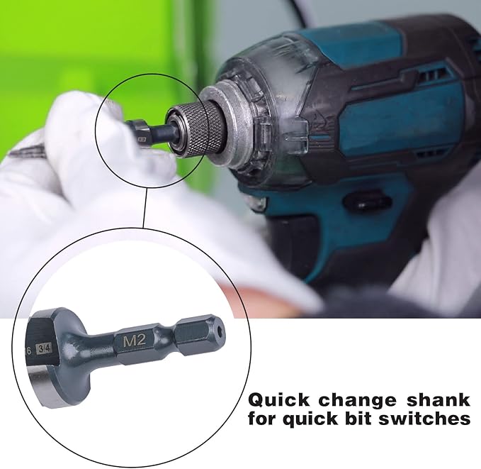 M2 HSS Quick Change 1/2", 3/4" & 7/8" Step Drill Bit Set Double Fluted Drill Bits for Hole Drilling in Stainless Steel, Copper, Aluminum, Wood, Plastic