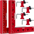 Fivepears 2 Pack 90 degree positioning square clamps set for woodworking, 5.5" x 5.5"(14 x 14cm) aluminum precision right angle corner clamp for square picture frame tool box cabinet drawer and wood