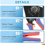 HKS Coax Ratchet Crimping Tool Set for Coaxial RG Cable RF Connector with 5 Changeable Dies
