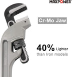 MAXPOWER 24-Inch Offset Pipe Wrench, 40% Lighter Alumimum Plumbing Wrench Clamping Capacity Up to 70mm