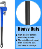 Gisafai 48" Straight Heavy Duty Pipe Wrench Set Plumber Adjustable Water Alloy Steel Grip Plumber's Wrench Plumbing Tools, Blue