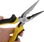 SINJEUN 10 Pack 8 Inch Needle Nose Pliers, Long Needle Nose Pliers with Wire Cutter, Insulated Handle Side Cutting for Cutting and Bending Wire