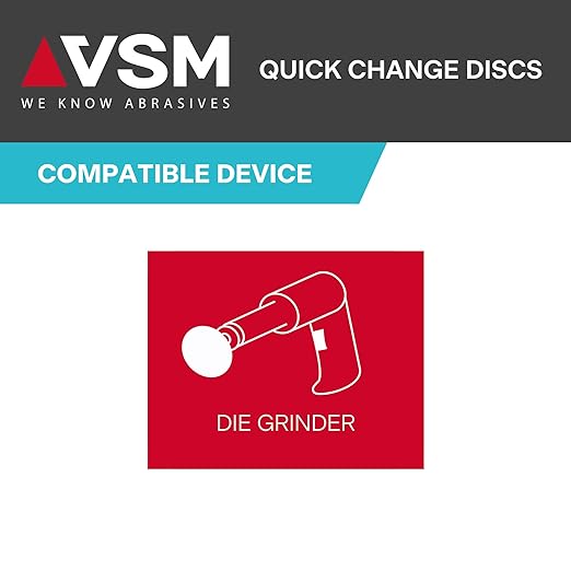 VSM 25-Pack - 3 inch 80 Grit (Medium) - Ceramic Plus Quick-Change Disc with Top-Size, Type R, Tear-Resistant Polyester Backing, Hand-Held Machine Compatible, Durable Abrasive Discs