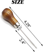 RONYOUNG 10PCS Wooden Handle Gourd Shape Scratch Awl Tool Pin Punching for Leather Pouch Hole DIY Handmade