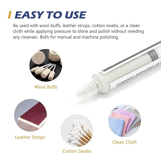 SCOTTCHEN Diamond Polishing Paste,50,000 Grit 0-0.5 Microns Lapping Compound with 50% Concentration of Diamond Powders for Jewelry, Metal, Ring, Glass, Coin,etc.-5 Gram