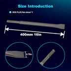 16 Inch SDS Plus Chisel, 3/4 Inch Flat Chisel, Ideal for Concrete Demolition, Tile Removal Tool for SDS Plus Hammer Drill Attachment